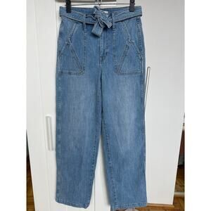 Madewell x Warm Women's High-Rise Belted Wide-Leg Denim Jeans, Size 27, EUC